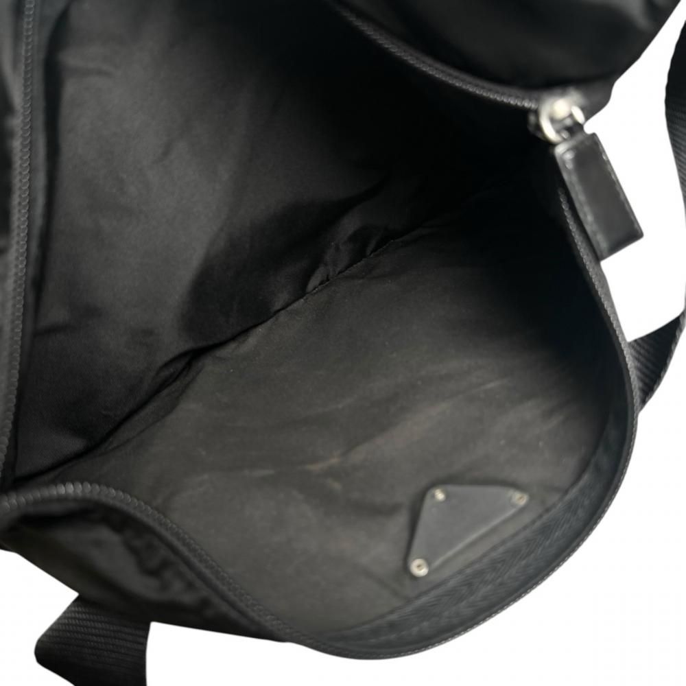 Prada Shoulder Bag Tessuto Triangle Logo Crossbody Nylon Black Silver — view 5