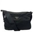 Prada Shoulder Bag Tessuto Triangle Logo Crossbody Nylon Black Silver