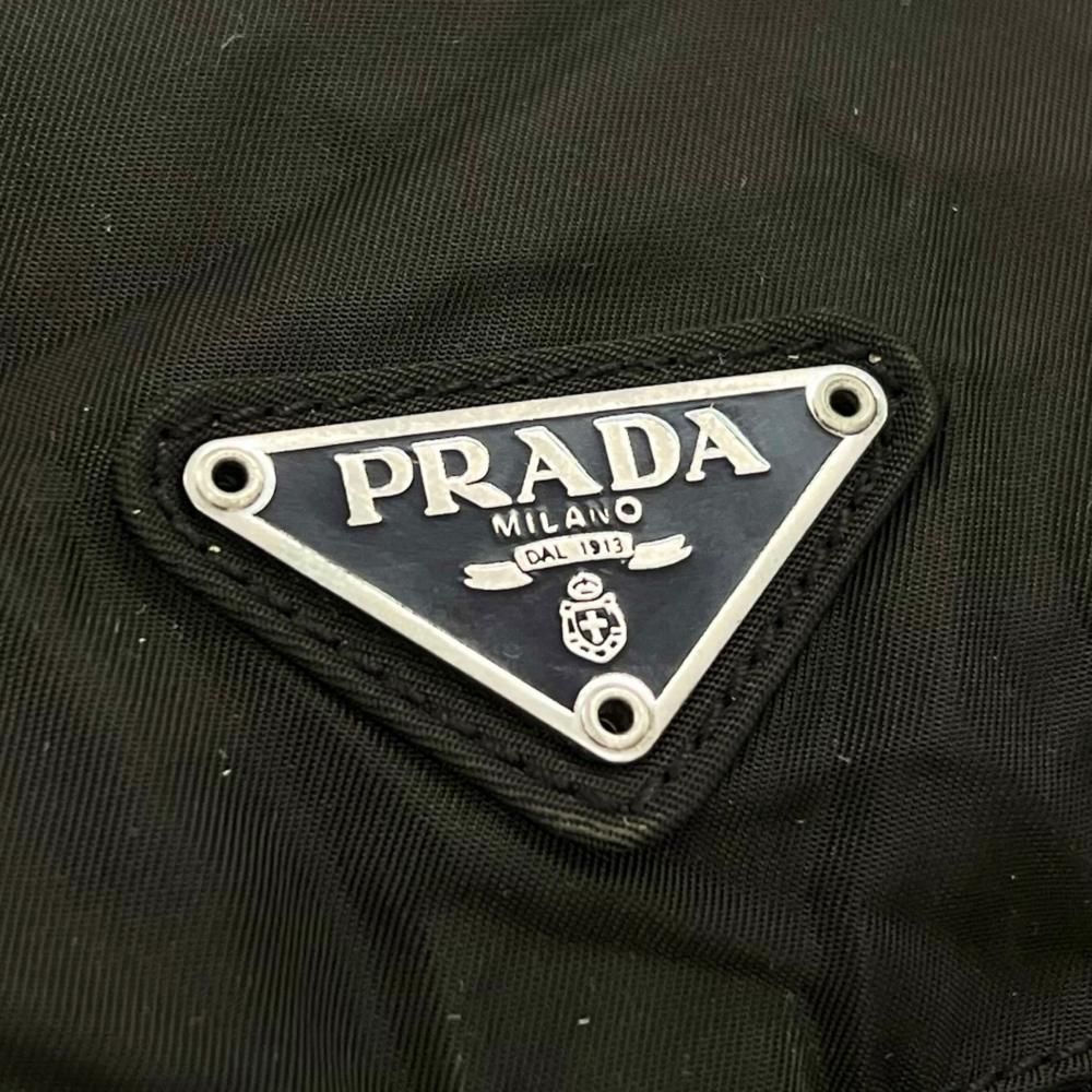 Prada Backpack Tessuto Nylon Leather Khaki Silver — view 6