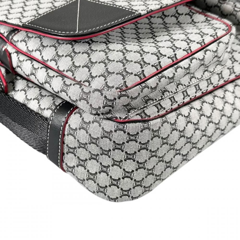 Celine Shoulder Bag Macadam Crossbody Canvas Gray Silver — view 7