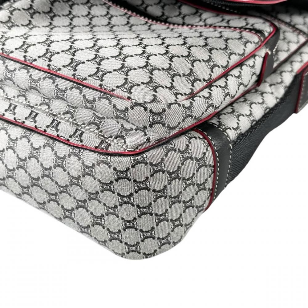 Celine Shoulder Bag Macadam Crossbody Canvas Gray Silver — view 8