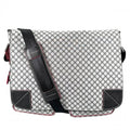 Celine Shoulder Bag Macadam Crossbody Canvas Gray Silver