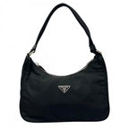 Prada Handbag Tessuto Triangle Logo Nylon Black Silver