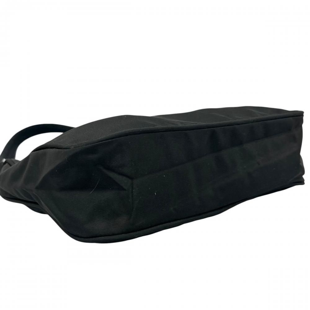 Prada Handbag Tessuto Triangle Logo Nylon Black Silver — view 3