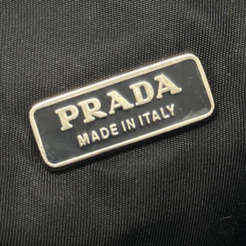 Prada Handbag Tessuto Triangle Logo Nylon Black Silver — view 6