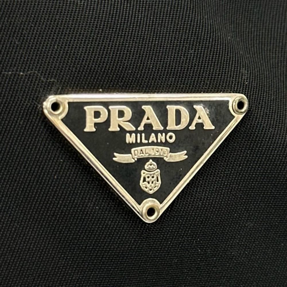 Prada Handbag Tessuto Triangle Logo Nylon Black Silver — view 5