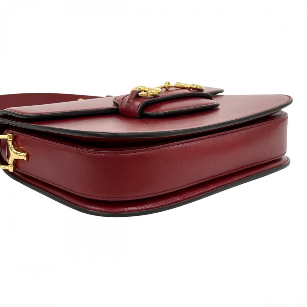 Gucci Shoulder Bag Horsebit 1955 Leather Red Gold — view 3