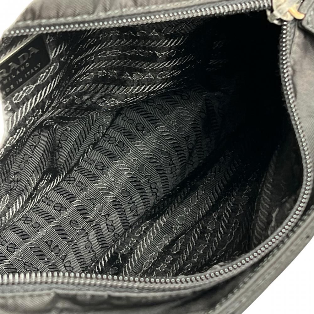 Prada Tote Bag Tessuto Triangle Logo Nylon Black Silver — view 4