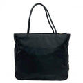 Prada Tote Bag Tessuto Triangle Logo Nylon Black Silver