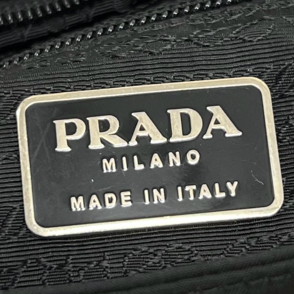 Prada Tote Bag Tessuto Triangle Logo Nylon Black Silver — view 7