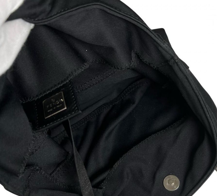 Fendi Handbag Jersey Black Silver — view 4