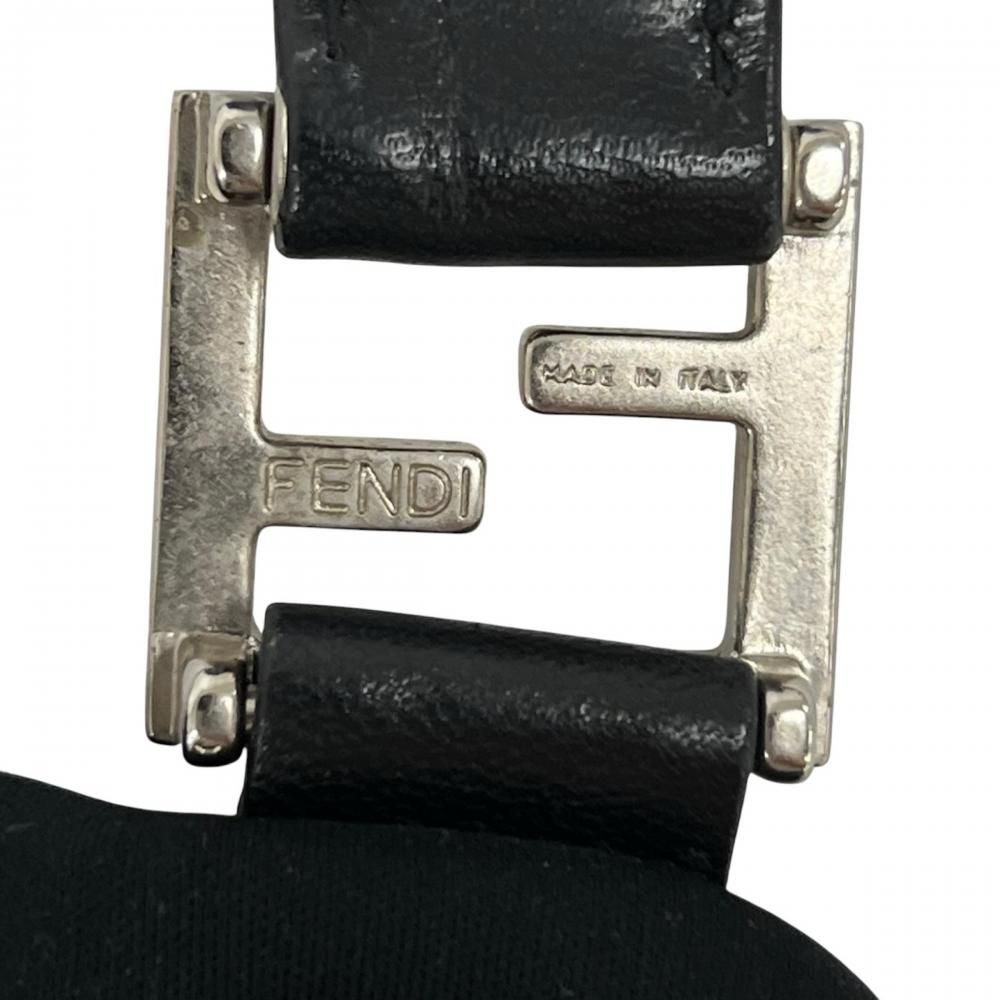 Fendi Handbag Jersey Black Silver — view 6