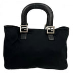 Fendi Handbag Jersey Black Silver