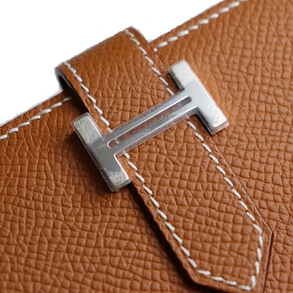 Hermes Bearn Compact Bifold Wallet Veau Epsom Gold Silver — view 6