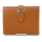 Hermes Bearn Compact Bifold Wallet Veau Epsom Gold Silver