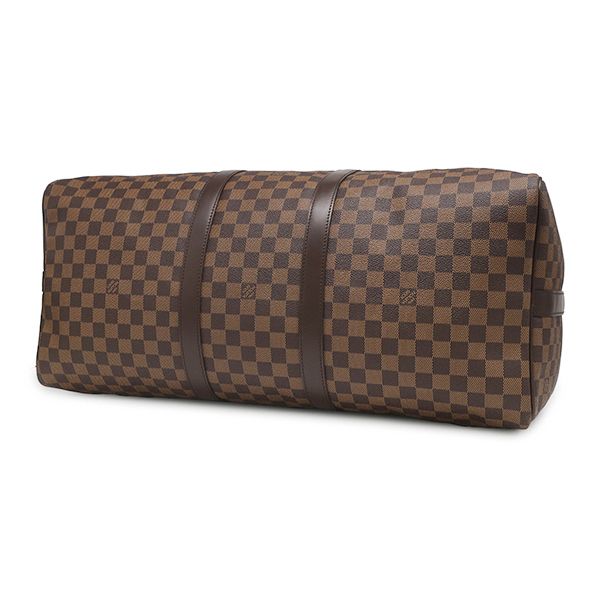 Louis Vuitton Boston Bag Keepall Bandouliere 55 Damier Canvas Ebene Gold Brown — view 3