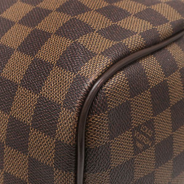 Louis Vuitton Boston Bag Keepall Bandouliere 55 Damier Canvas Ebene Gold Brown — view 4