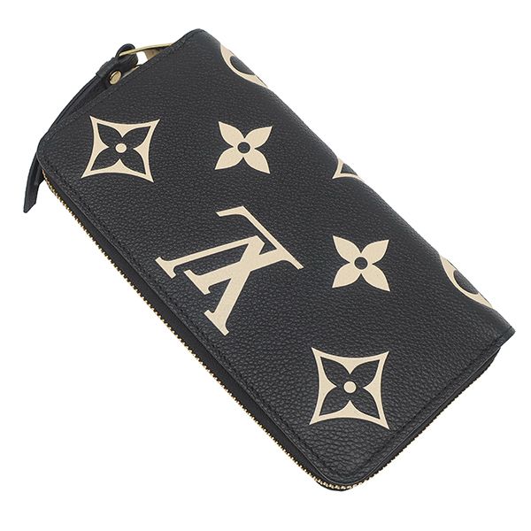 Louis Vuitton Wallet Zippy Monogram Empreinte Bicolor Leather Black Beige Gold — view 2