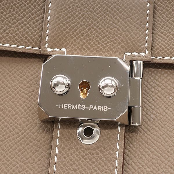 Hermes Clutch Sac a Depeche 24 Veau Epsom Etoupe Silver — view 7