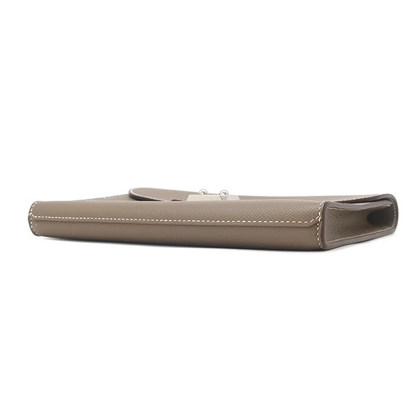 Hermes Clutch Sac a Depeche 24 Veau Epsom Etoupe Silver — view 3