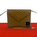 Saint Laurent Vintage Stitch Leather Shoulder Bag Pochette Brown