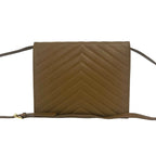 Saint Laurent Vintage Stitch Leather Shoulder Bag Pochette Brown — view 3