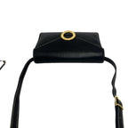 Celine Vintage Circle Logo Leather Shoulder Bag Pochette Crossbody Black — view 4