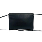 Celine Vintage Circle Logo Leather Shoulder Bag Pochette Crossbody Black — view 3