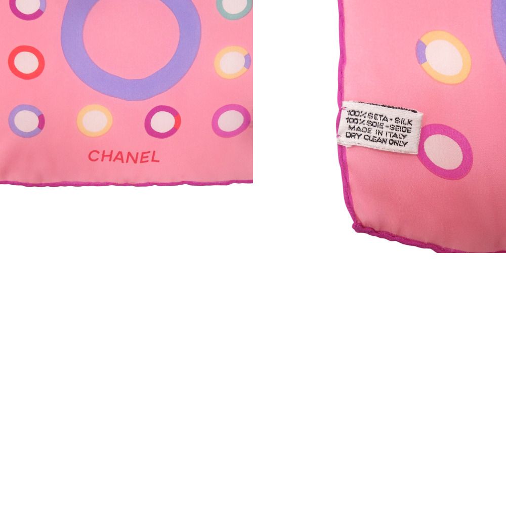 Chanel Logo Scarf Silk Pink — view 3