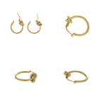 Celine Knot Hoop Earrings Gold — view 4