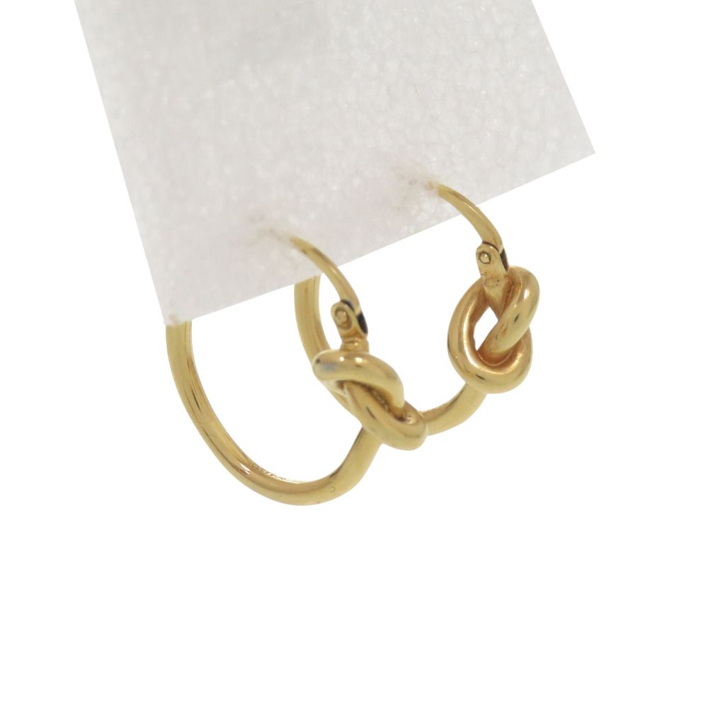 Celine Knot Hoop Earrings Gold — view 3