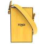 Fendi Vertical Box Leather Yellow Shoulder Bag