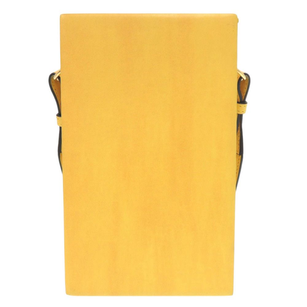 Fendi Vertical Box Leather Yellow Shoulder Bag — view 2