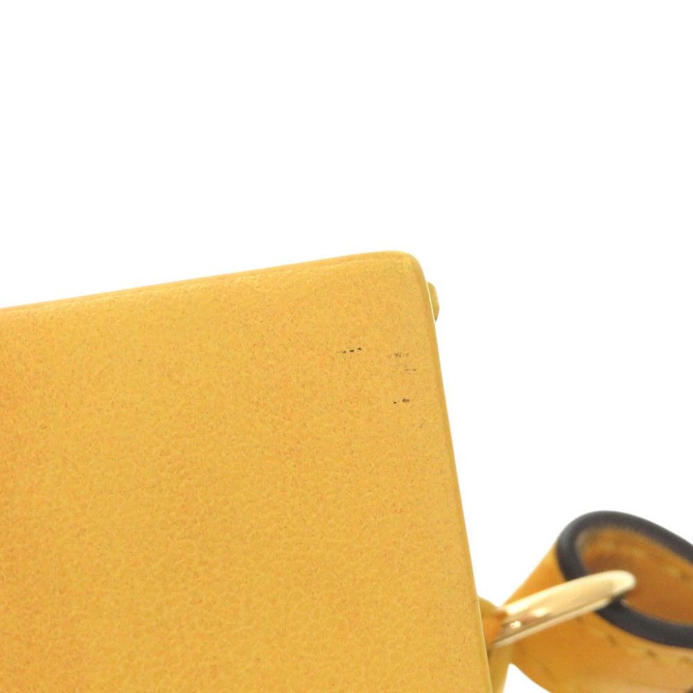Fendi Vertical Box Leather Yellow Shoulder Bag — view 8