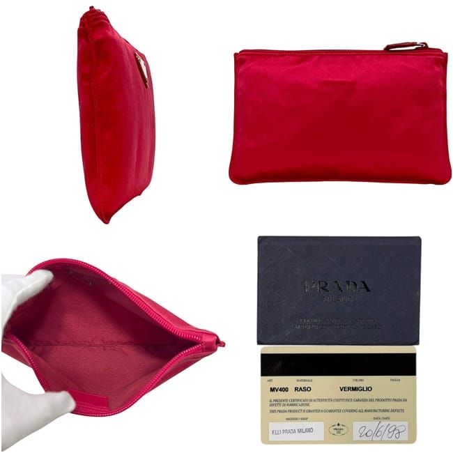 Prada Pouch Case 59 Satin Raso Vermiglio Shocking Pink — view 3