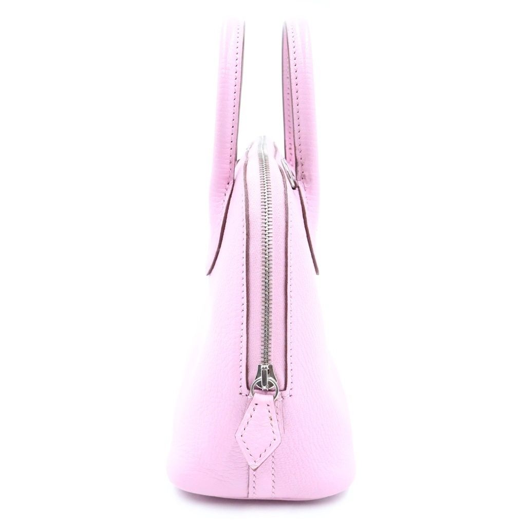 Hermes Bolide 1923 Mini Mauve Sylvestre Gable 2-Way Shoulder Bag Pink Silver — view 5