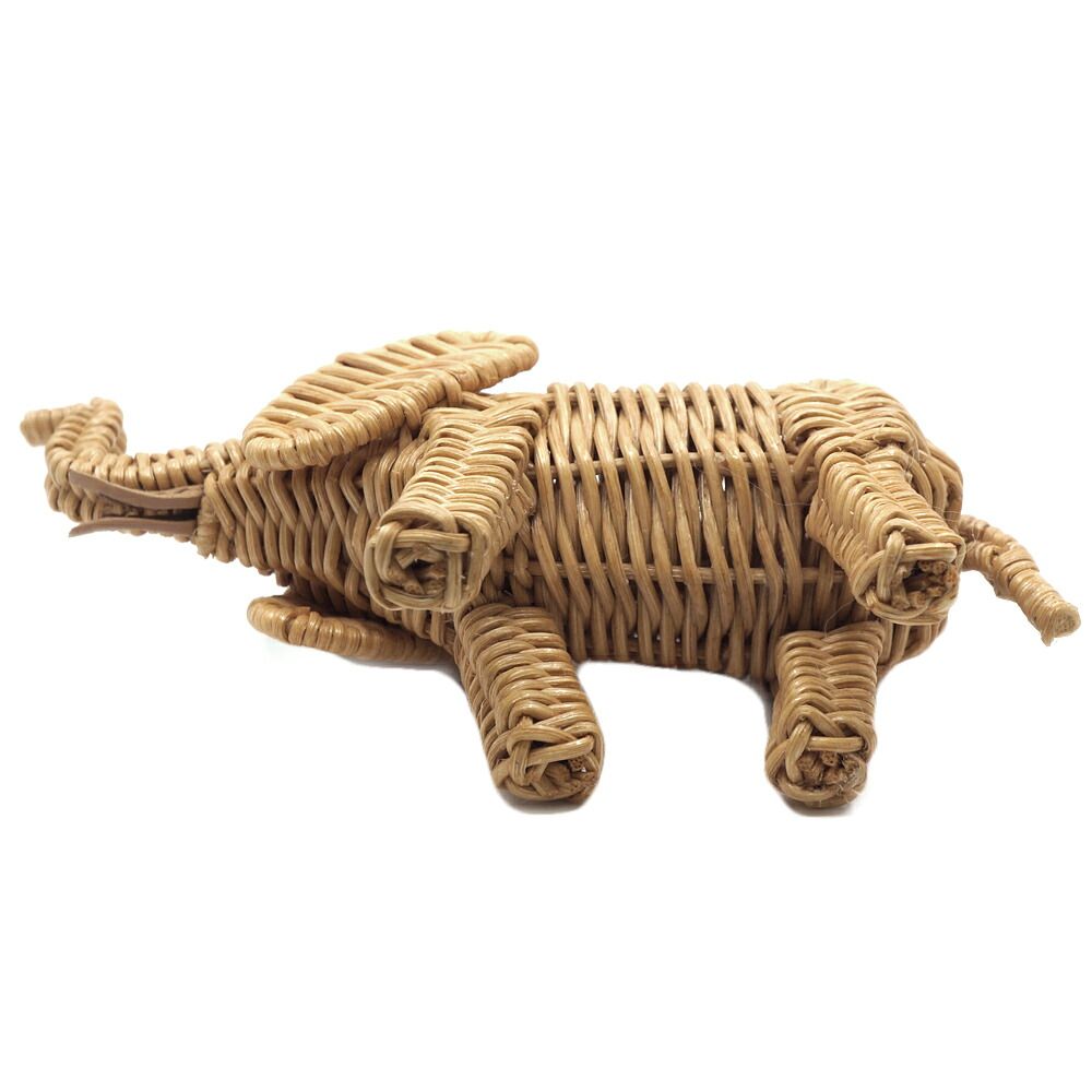 Dior Wommw Dioriviera Elephant Bag Charm Raffia Beige Gold Key Holder Strap — view 3