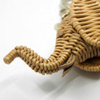 Dior Wommw Dioriviera Elephant Bag Charm Raffia Beige Gold Key Holder Strap — view 7