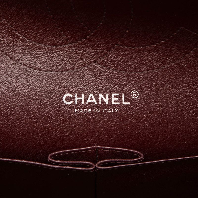 Chanel Quilted CC Logo Double Flap Chain Shoulder Bag Black Caviar Leather — view 5