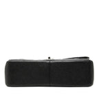 Chanel Quilted CC Logo Double Flap Chain Shoulder Bag Black Caviar Leather — view 3