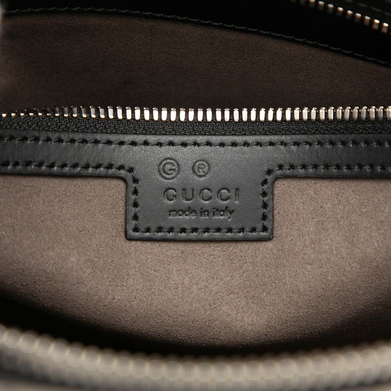 Gucci GG Supreme Crossbody Shoulder Bag Beige Black Leather — view 5