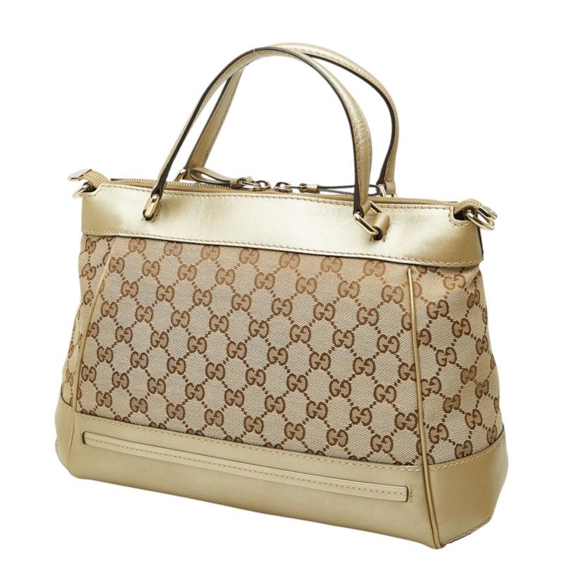 Gucci GG Canvas Mayfair Handbag Beige Gold — view 2
