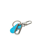 Louis Vuitton Key Holder LV Signature Blue Silver Leather Metal
