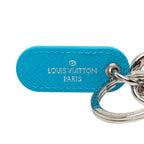 Louis Vuitton Key Holder LV Signature Blue Silver Leather Metal — view 4