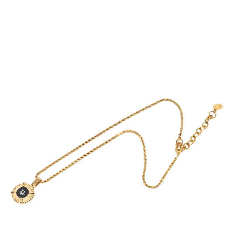 Dior Logo Necklace Gold Black Plated — view 3