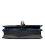 Saint Laurent YSL Logo Kate Chain Shoulder Bag Navy Silver Velour Rhinestone — view 3