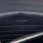 Saint Laurent YSL Logo Kate Chain Shoulder Bag Navy Silver Velour Rhinestone — view 5