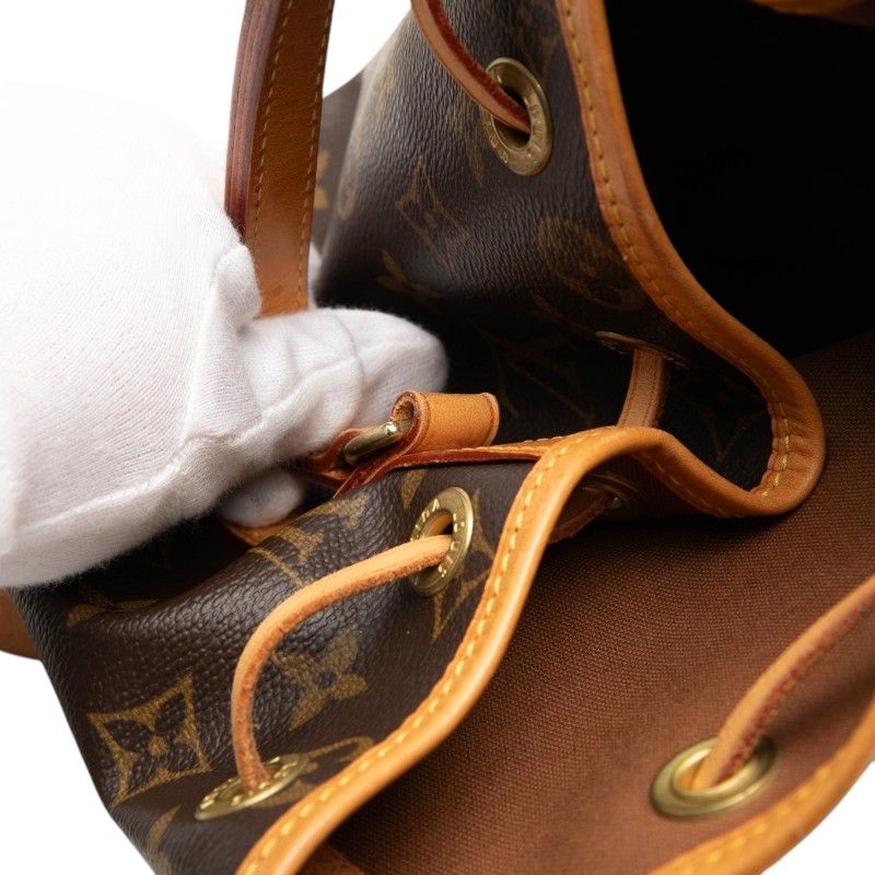 Louis Vuitton Monogram Mini Noe Handbag Brown Leather — view 5