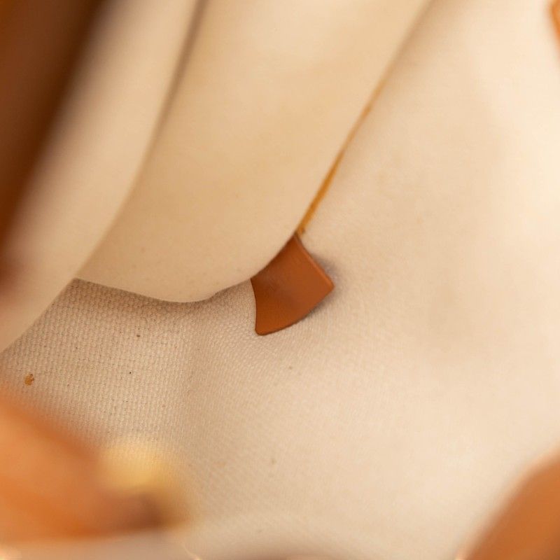 Celine Mini Vertical Cabas 2-Way Shoulder Bag Natural Brown Canvas Leather — view 6