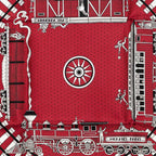 Hermes Carre 55 All Aboard Scarf Wine Red White Black Silk — view 3